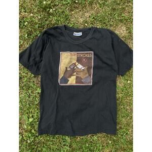 Vintage The Strokes Room on Fire Tour Tee Medium Black 2003